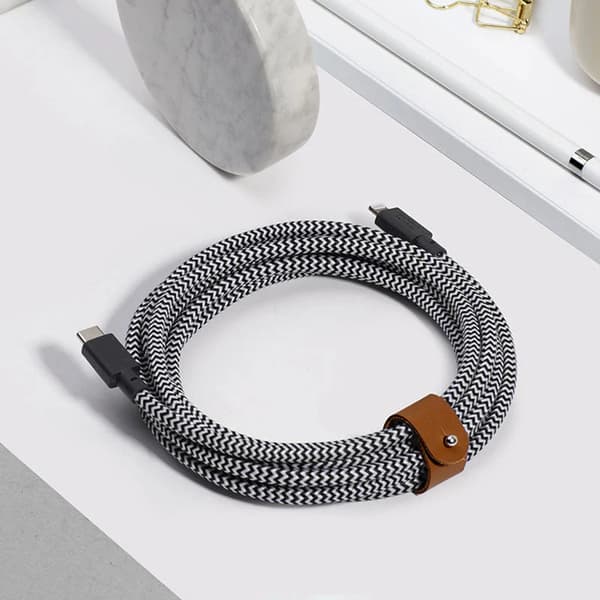Native Union Belt Cable XL - USB-C - Lightning-kabel, 3 m (zebra)