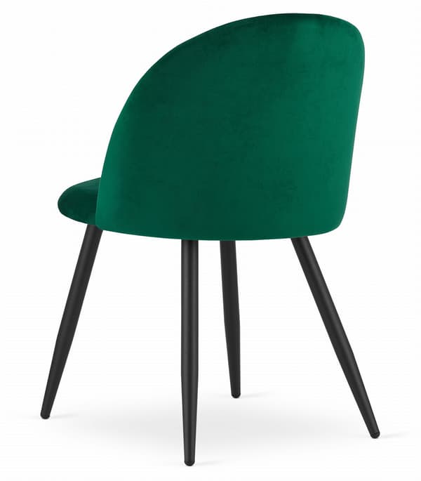 BELLO stol - grøn fløjl / sorte ben x 3