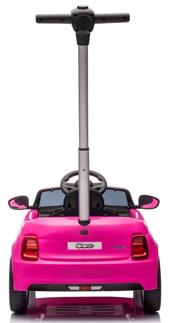 Ajoneuvon työntölaite Fiat 500 Guide Car lapsille, ääni vaaleanpunainen