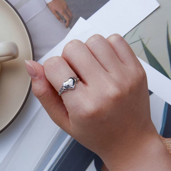 Anillo de Plata Plata Grabada Te Amo