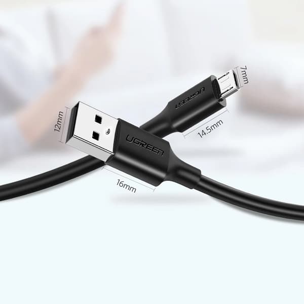 Micro USB - USB-A-kabel 0,5 m - svart