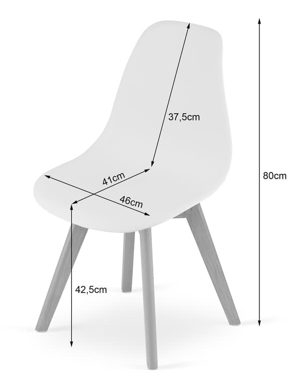 KITO stol - mörk skiffer x 3