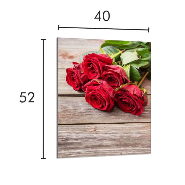SKÄRBRÄDA I GLAS 40x52 Rosor