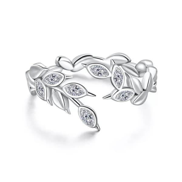 Silverbladsring Justerbar Silver 925