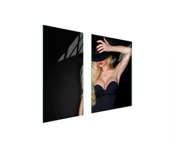 GLASBESKYTTELSESPLADE 75x52 KVINDE