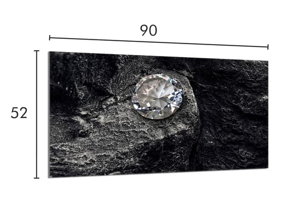 Lasinen suojalevy liedelle 90x52 Diamond