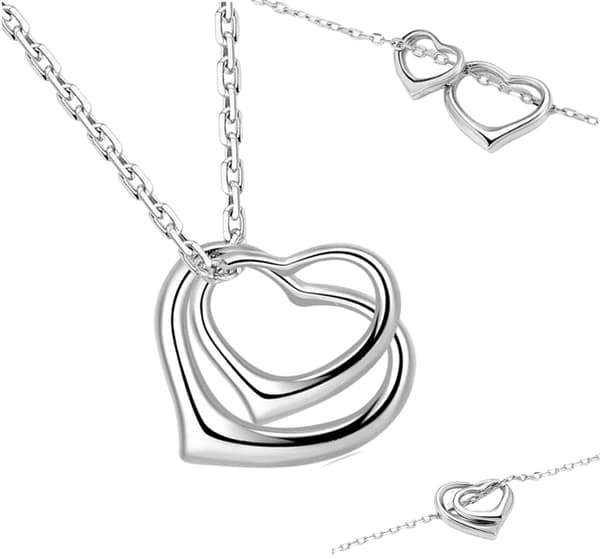 Collar de cadena de corazón de plata S925