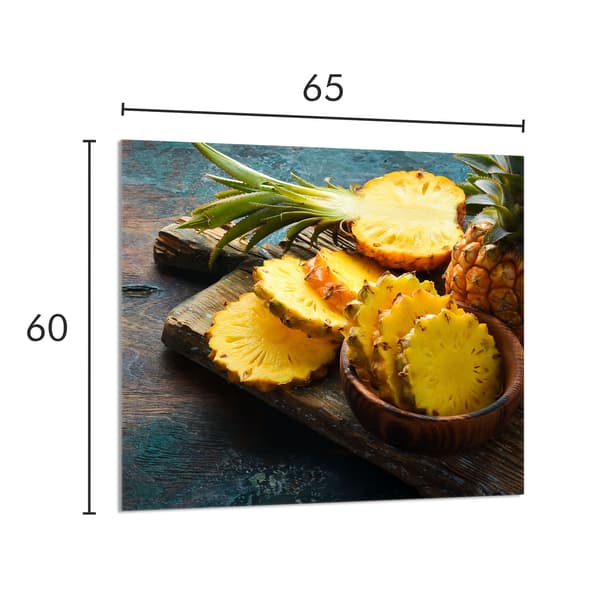 GLASPANEL TIL KØKKEN 65x60 Ananas