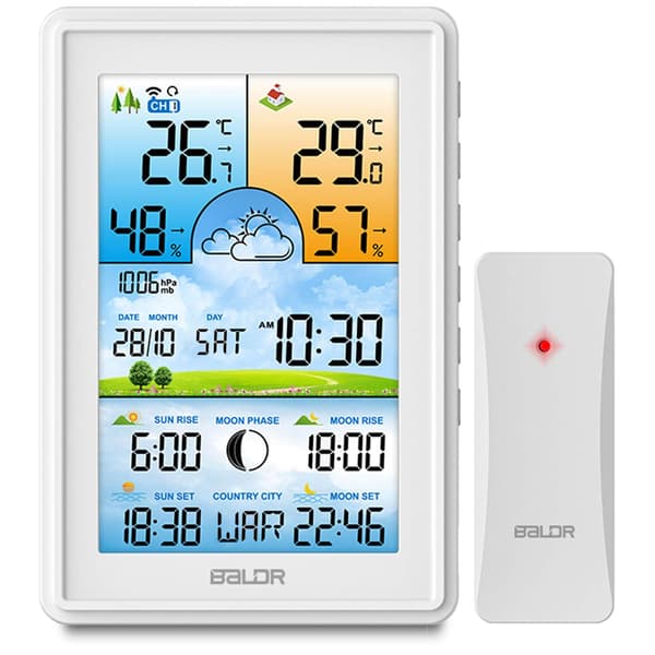 Väderstation med display BD-906 vit