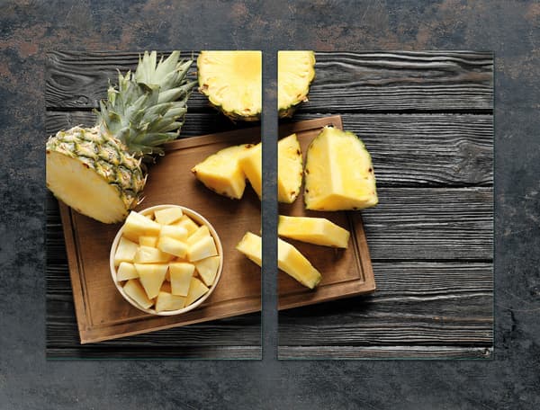 GLASPLADE TIL KØKKEN 2x35x52 ANANAS