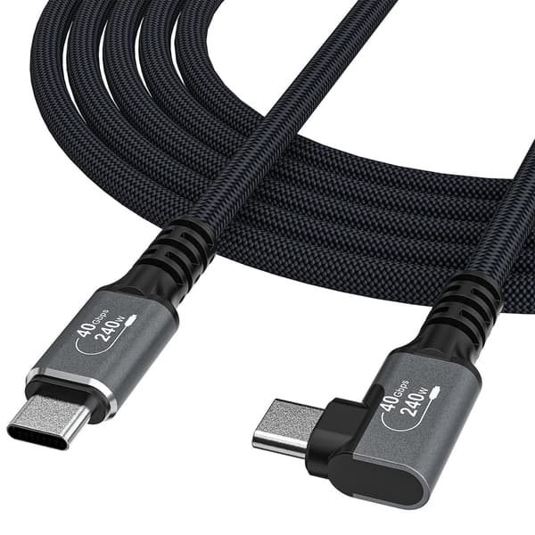 USB-C Thunderbolt 4 240W Kulmakaapeli 2m - Musta