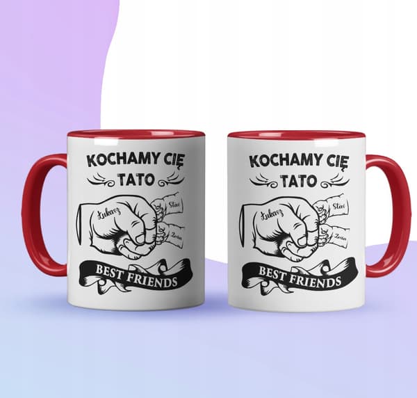 FARS DAG-PRESENT PAPPA-MUGG + PAPPANS NAMN + BARNETS NAMN MODIGT