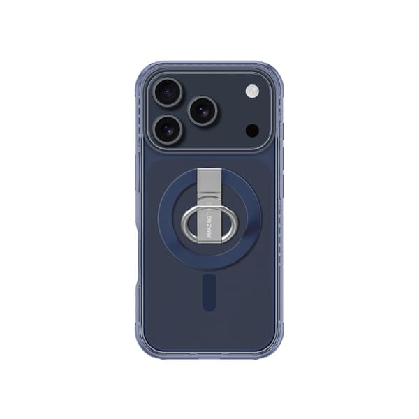 iPhone 17 Pro Max Titan Pro Grip Ring Sæt MagSafe-etui - Blå