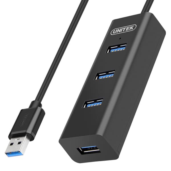 Unitek Y-3089 4xUSB 3.0 USB-keskitin, musta