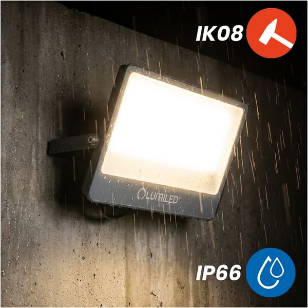 LED-projektor TRINOX 200W 22000lm CCT IP66 grå LUMILED