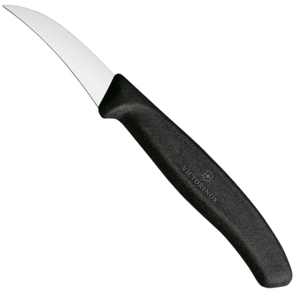 Buet grøntsagskniv, længde 60/162 mm - sort