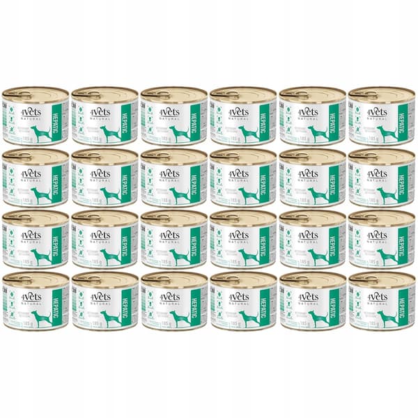 4VETS Natural Hepatic Dog - vådfoder til hunde - 24x185g