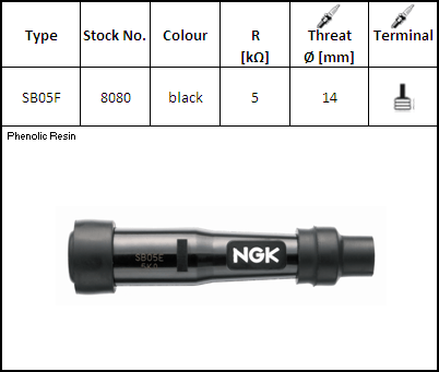 NGK Tændrør SB05F (kode 8080) YBX
