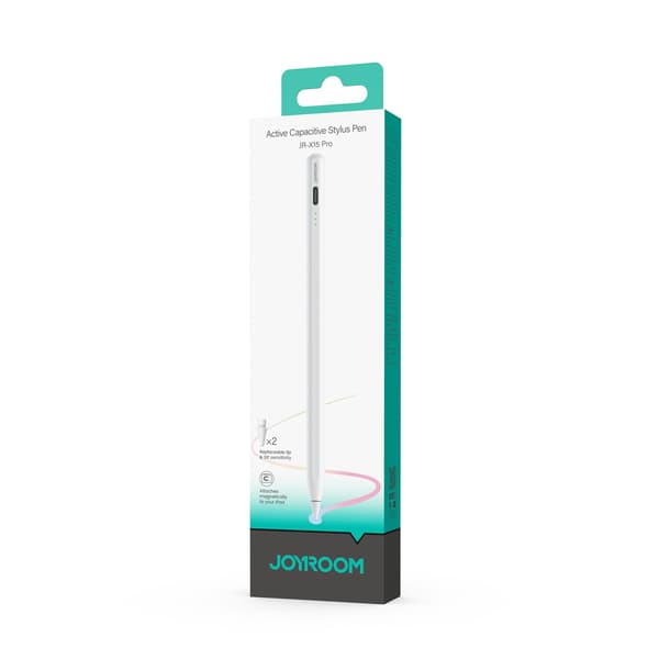 Aktiv stylus til touchscreen-enheder, 2 spidser - hvid