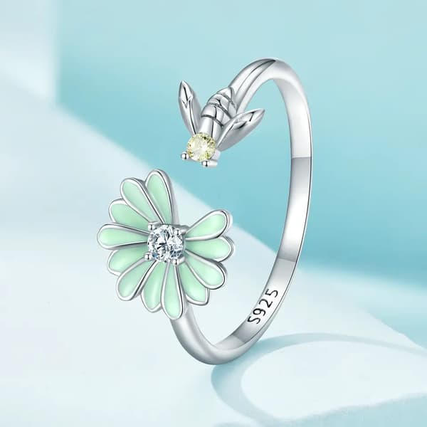 Trusky Silver Justerbar Blomring 925 Silver