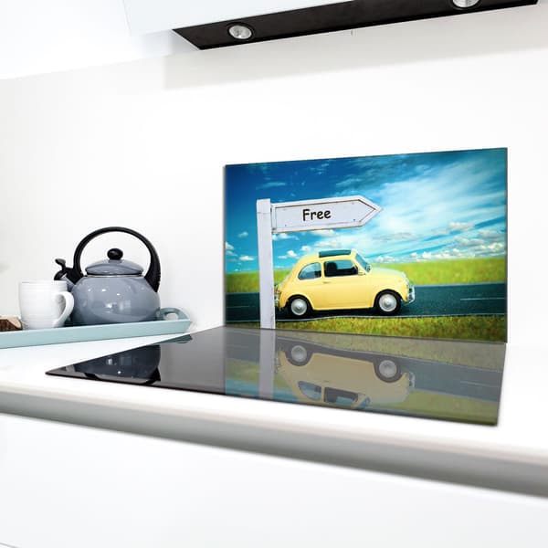 Lasinen suojalevy liedelle 90x52 Auto