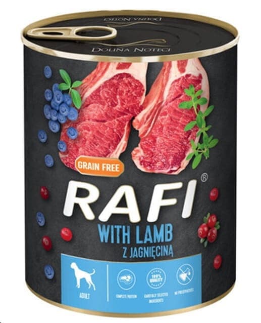 Rafi vådfoder til hunde med lam 800 g