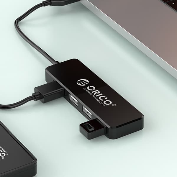 Hub FL01 dockingstation USB-A til 4x USB-A splitter - sort
