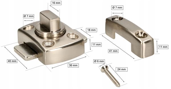Badrumslås 40x40 nickel AG