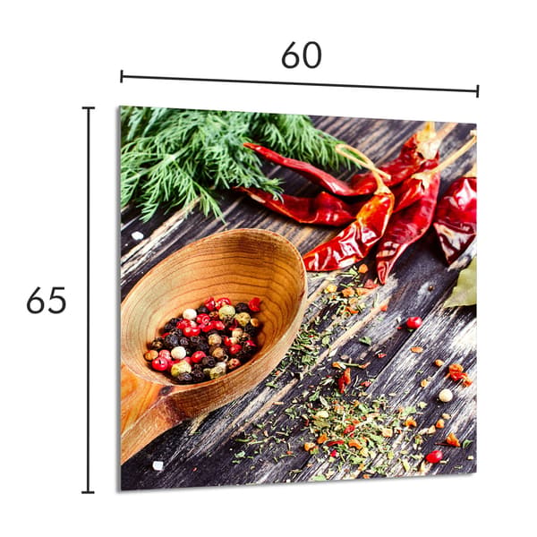 GLASPANEL FÖR KÖK 60x65 Kryddor