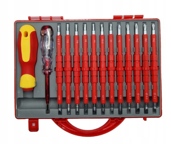 Isolerede Torx-flade og PH-skruetrækker-sæt, 25 dele