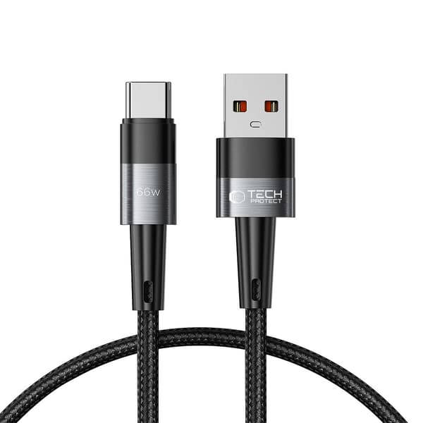 USB-C - USB-A 66W 6A 0,25m kabel - grå