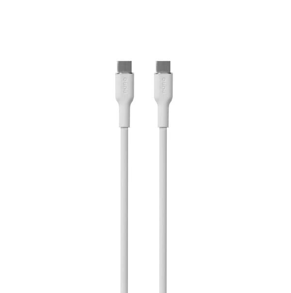 USB-C 60W Silikonekabel 1,5m - Hvid