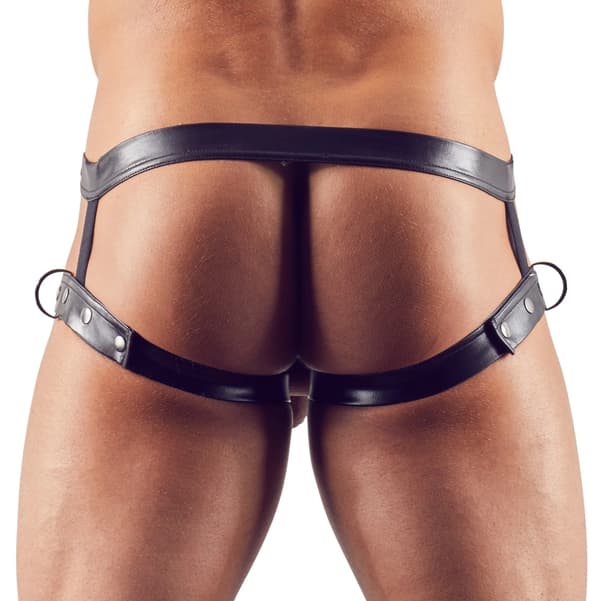 Svenjoyment Matte Herre Jockstrap Trusser med Lårstropper Sort ML