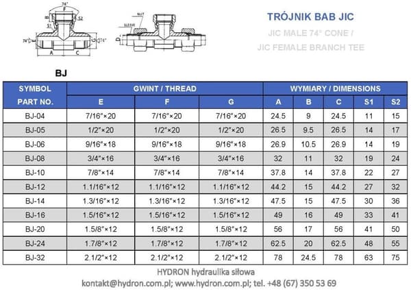 BAB JIC 1/2" T-liitin