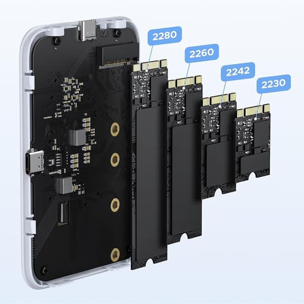 Magnetiskt M.2 NVMe SSD-chassi - Vitt