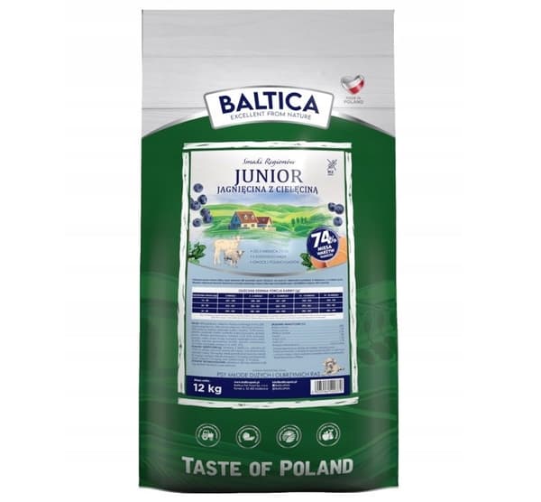 Tørfoder til hunde BALTICA SMAKI REGIONÓW Junior Lam 12kg