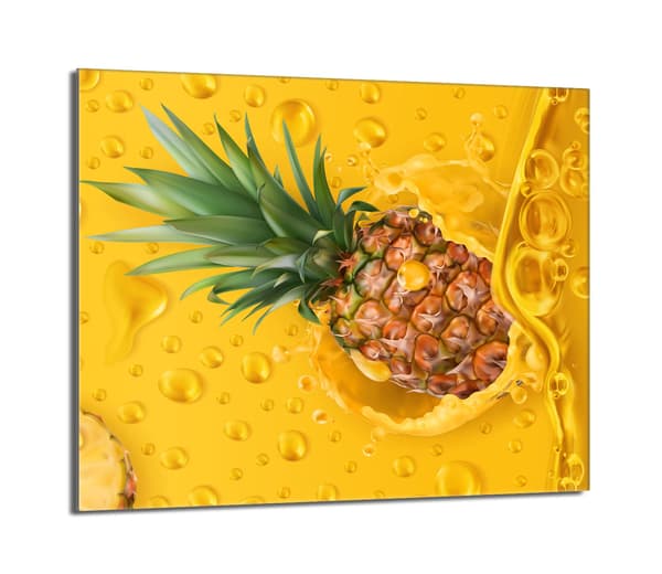 Lasinen liesisuoja 60x52 Pineapple