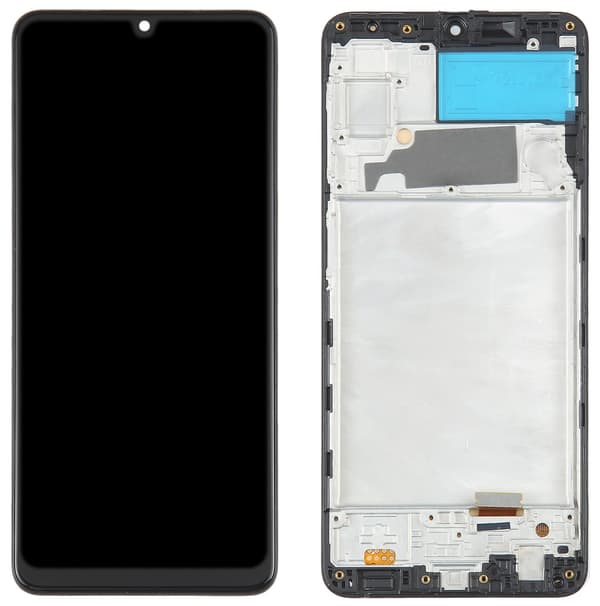 LCD-display + touchskærm Samsung A22 4G A225 (OLED) sort ramme