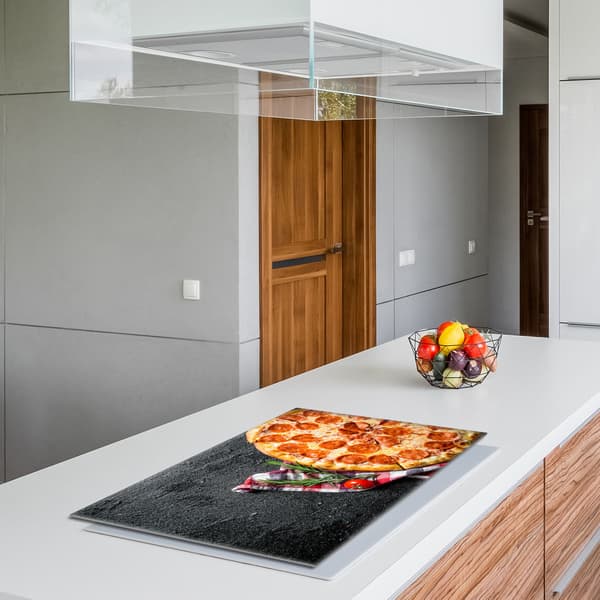 Lasinen suojalevy liedelle 80x52 Pizza