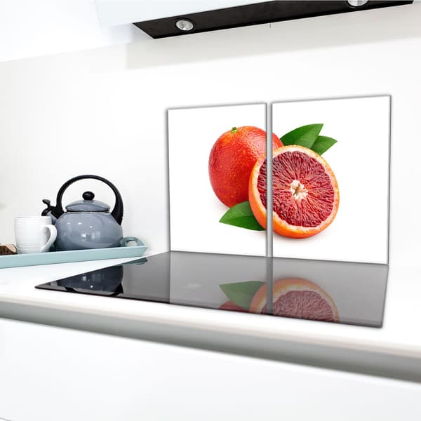 Skyddsplatta i glas för spisen 2x40x52 Grapefrukt