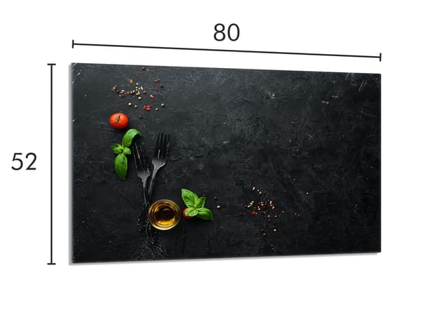 Skyddsplåt för spis i glas 80x52 Skiffer