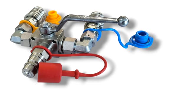 Hydraulisk kugleventil med hurtigkoblinger