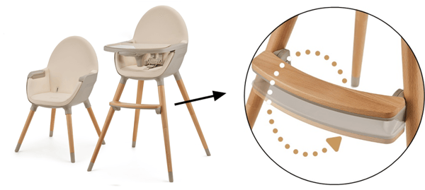 Kinderkraft FINI 2 2-i-1 foderstol Beige