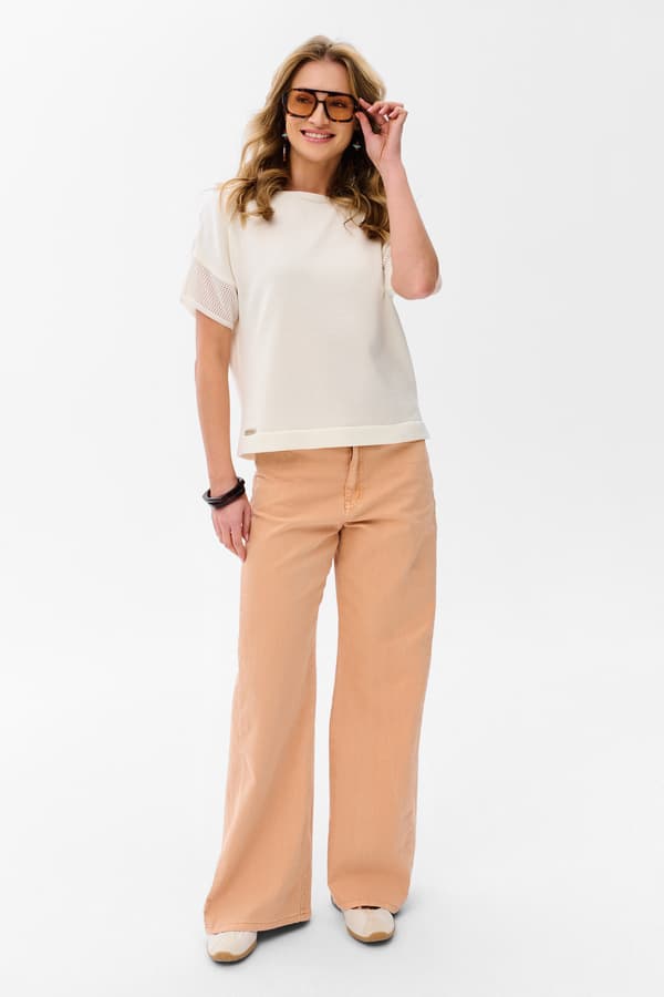 Damebluse Ina Ecru 36/38