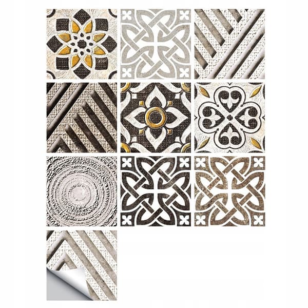 Selvklæbende PVC-patchwork-paneler sæt med 10 tapet 20x20cm ZM-06-036