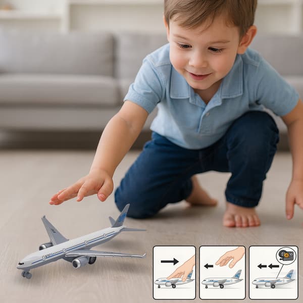 PASSAGERFLY legetøj METALMODEL DRIVSPÆNDING