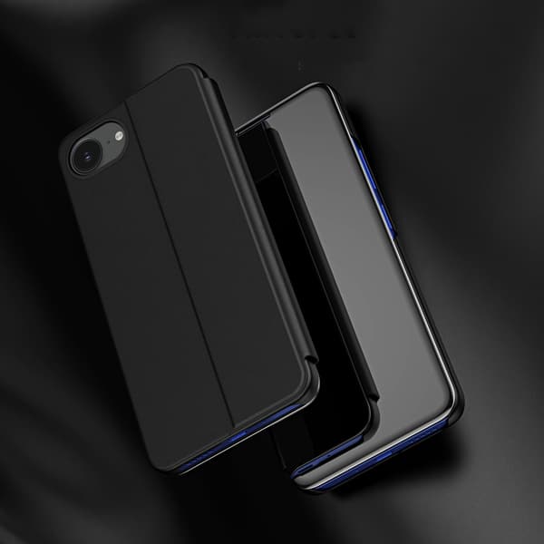 iPhone 16e Clear View-skal med vikbart skydd – svart