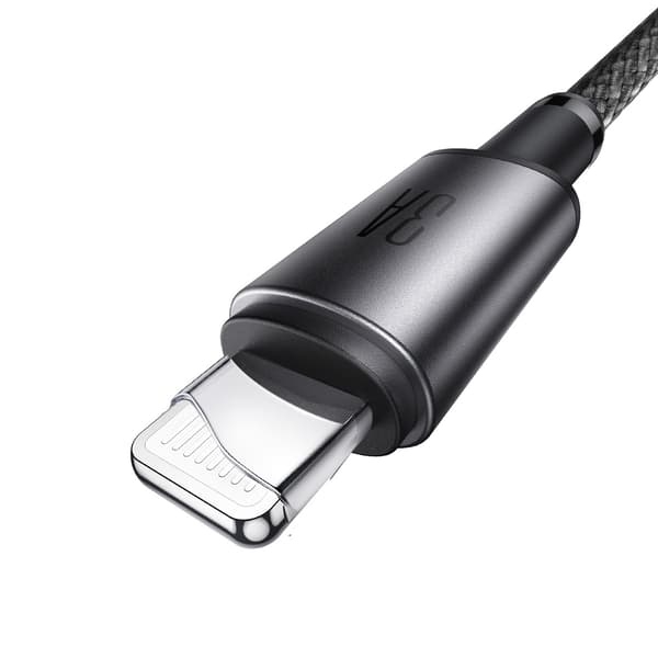 USB-A - iPhone Lightning-kabel med magnetisk hållare 1,2m - grå