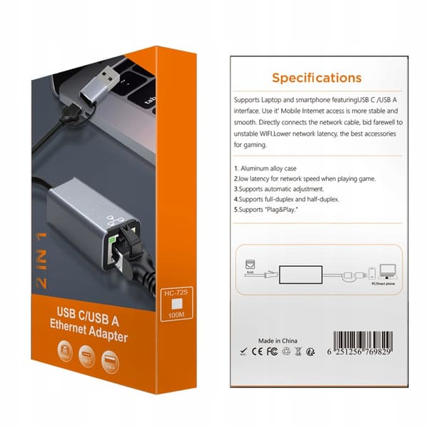USB 3.0 LAN 100 Mb RJ45 NÄTVERKSKORT