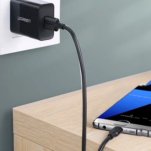 USB-A 3.0 - USB-C 3A -kaapeli 1,5 m - musta